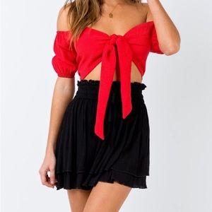 PRINCESS POLLY BLACK FLOWY SKIRT